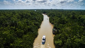 Aerial View of Amazon River in Belem do Para, Brazil