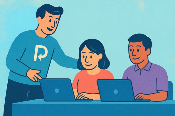 Illustration of a ClearPivot teammate teaching people at their computers