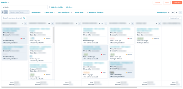 HubSpot deal pipeline screenshot