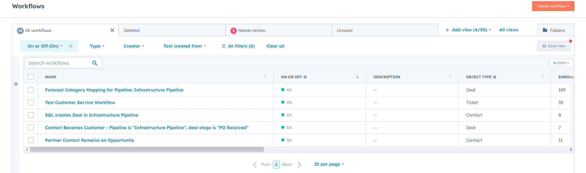 HubSpot workflows