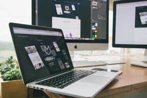 laptop with website