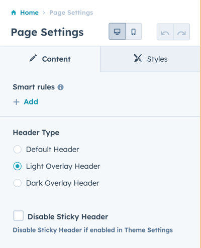 page-settings