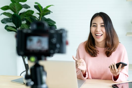 woman filming herself-1